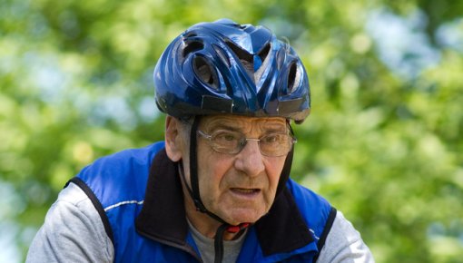 Photo of a man cycling