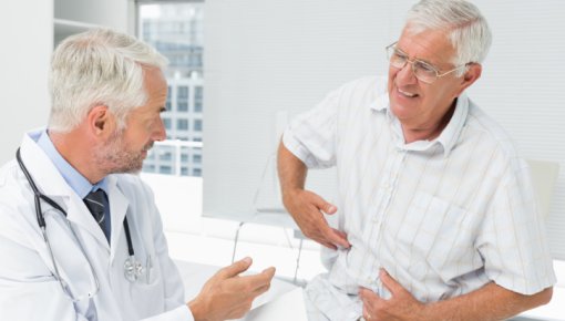 Photo of a doctor with a shingles patient