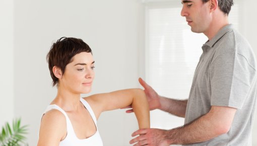 Photo of a woman having physical therapy