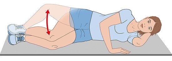 Illustration: Side-lying clam exercises