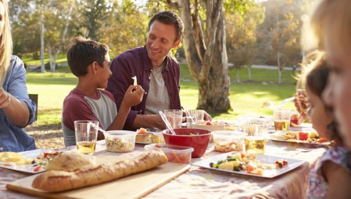 Photo of a family having a picnic