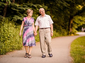 Photo of a couple taking a stroll