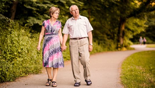 Photo of a couple taking a stroll