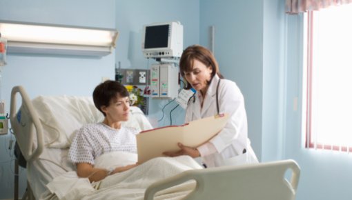 Photo of a doctor and patient in hospital