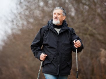 Photo of an elderly man on a walk