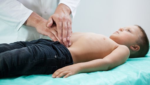 Photo of a boy at a medical examination