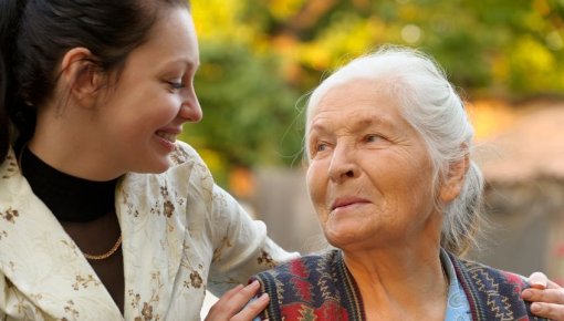 Photo of granddaughter and grandmother