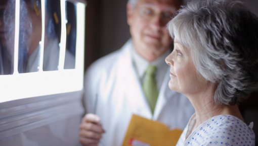 Photo of a patient and doctor