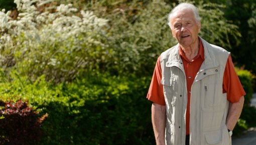 Photo of an older man on a walk