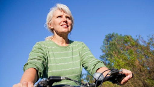 Photo of a woman cycling