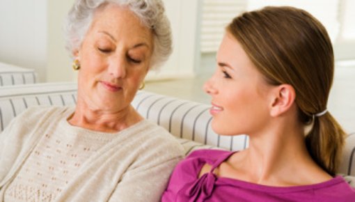 Photo of mother and daughter talking