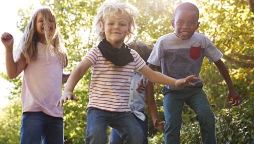 Photo of children on a trampoline