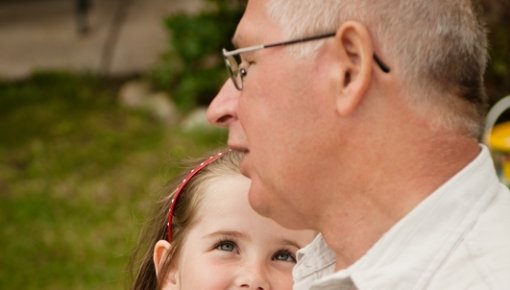 photo of grandfather and grandchild