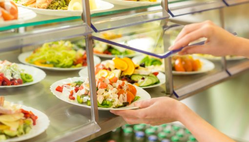 Photo of a salad at a cafeteria