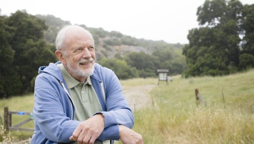 Photo of a man hiking outdoors