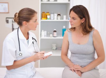 Photo of patient and doctor