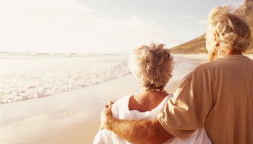 Photo of couple walking on the beach