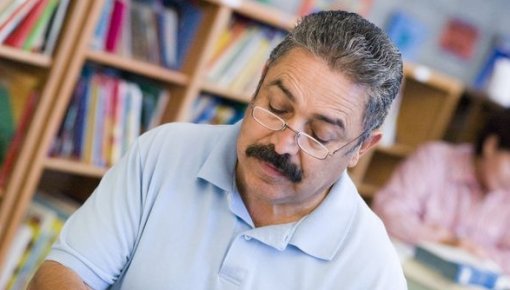 Photo of older man reading