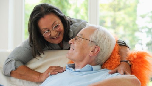 Photo of a couple on a sofa