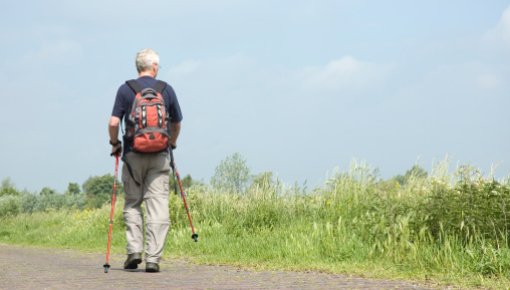 Photo of a man doing Nordic Walking