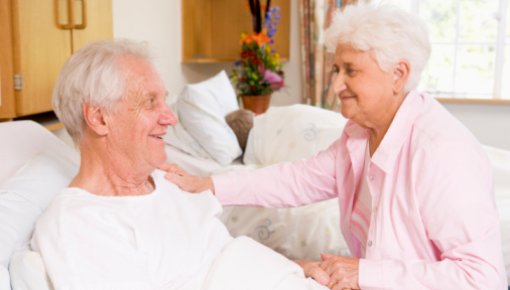 Photo of patient and visitor at the hospital