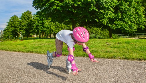 Photo of a child falling