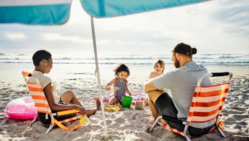 Photo of a family at the beach