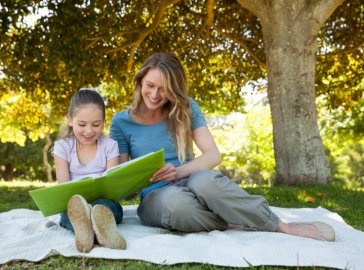 Photo of a mother and daughter at the park