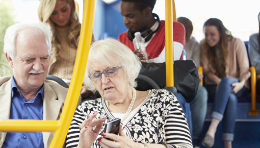 Photo of a couple on a bus