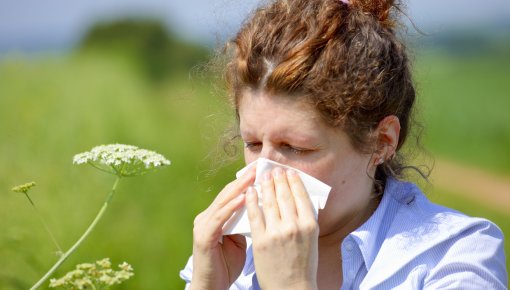 Photo of a woman with hay fever