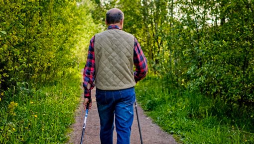 Photo of a man doing Nordic walking