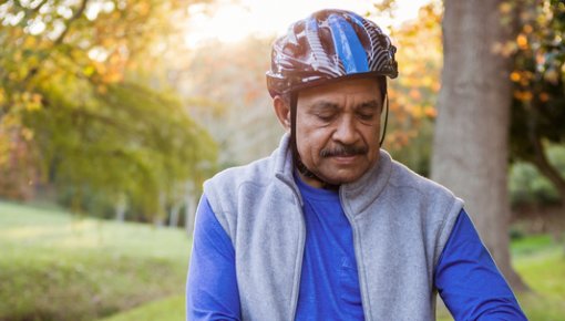 Photo of a man on a bike ride