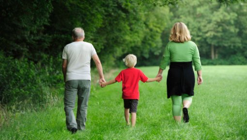 Photo of a family walking