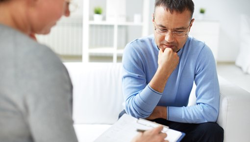 Photo of a patient at a psychotherapy session