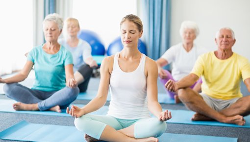 Photo of a yoga group