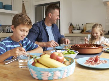 Photo of a family eating