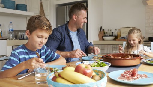 Photo of a family eating