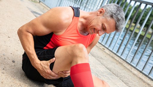 Photo of a man with a pulled hamstring