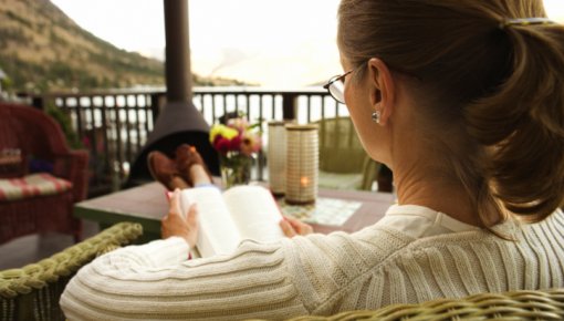 Photo of a woman on a veranda