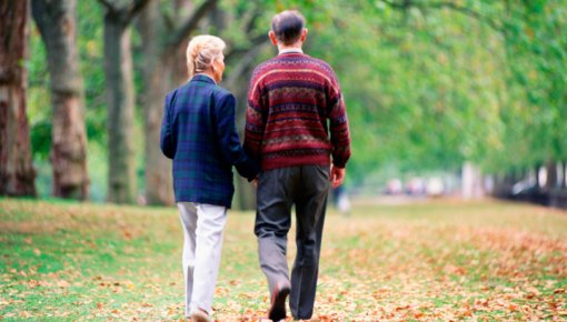 Photo of a couple walking