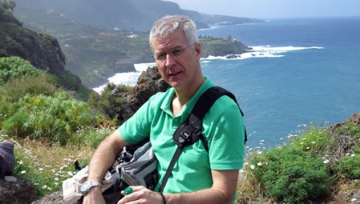 Photo of a man on holiday at the coast