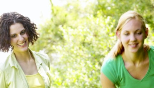 Photo of two women in a park