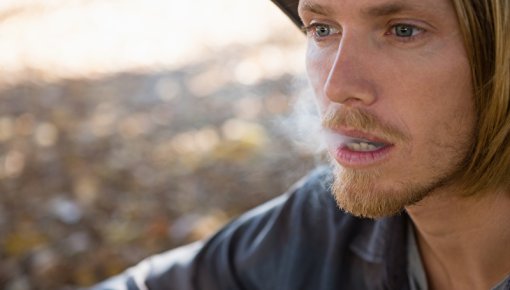 Photo of a young man smoking