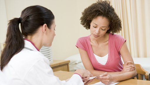 Photo of a woman at a doctor's appointment