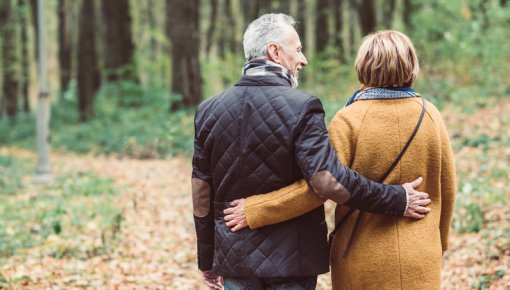 Photo of a couple taking a walk