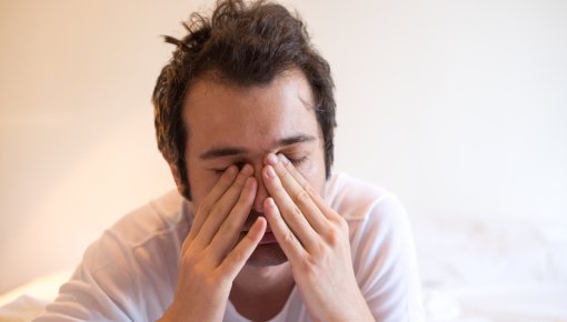 Photo of an exhausted man