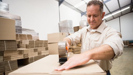 Photo of a man working in a warehouse