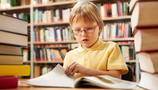 Photo of a boy reading