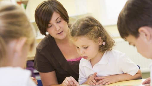 Photo of children with their teacher