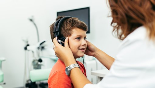 Photo of a child having a hearing test